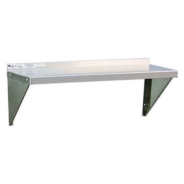 Aluminum Wall Shelf, 12"D x 24"W x 13-1/4"H, Silver