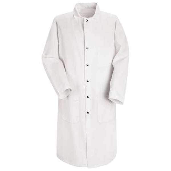 Unisex Coat, 65% Polyester/35% Cotton, Snaps, White, 2XL