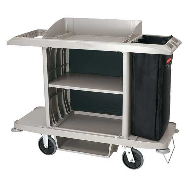 Housekeeping Cart, Gray, Polypropylene