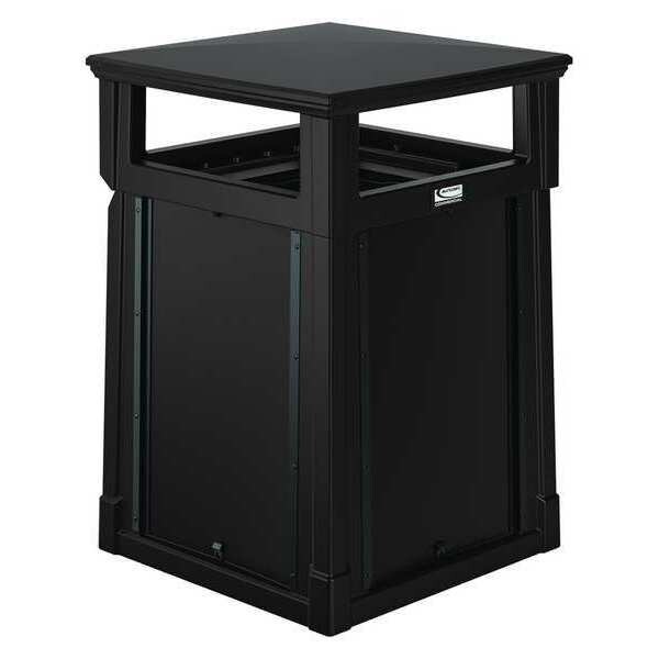 35 gal. Roto-molded Square Trash Can, Brown