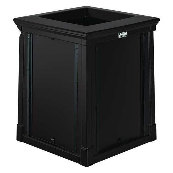 35 gal. Roto-molded Square Trash Can, Brown