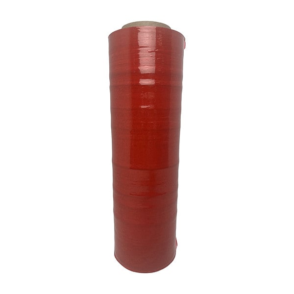 Stretch Wrap, 18" W x 1500 ft. L, 80 ga, Cast Style, Red, Standard Duty