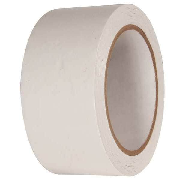 Floor Marking Tape, vinyl, Solid, White, 2 in W., 2.2 mil Thickness