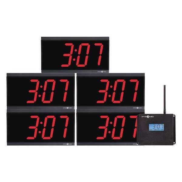 11-1/2" Digital Wireless Synchronized Clock Bundle, Black