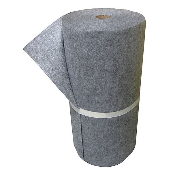 Sorbent Pad, 29 gal, 3 ft x 150 ft, Universal, Gray, Polypropylene