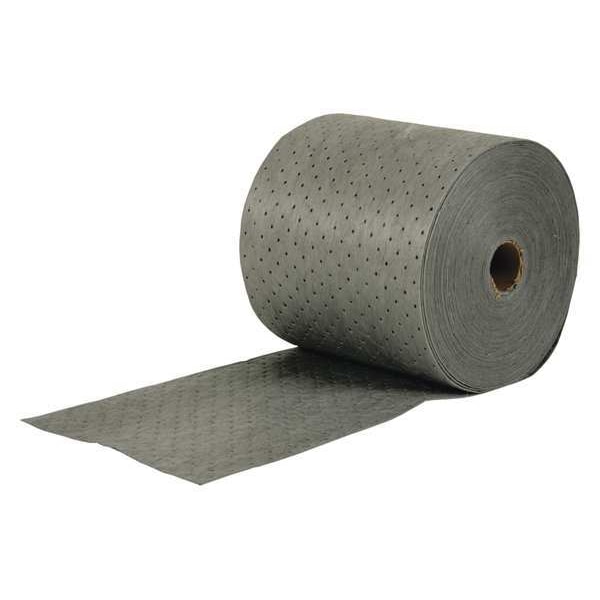 Sorbent Roll, 24 gal, 15 in x 150 ft, Universal, Gray, Polypropylene