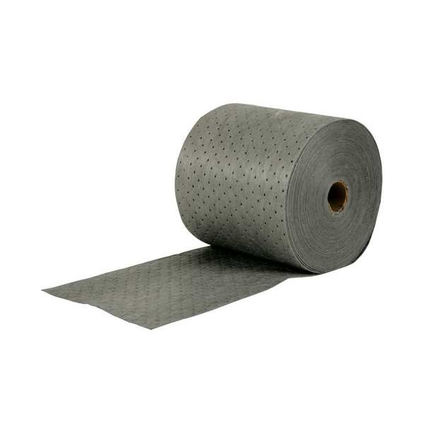 Sorbent Roll, 20 gal, 15 in x 150 ft, Universal, Gray, Polypropylene