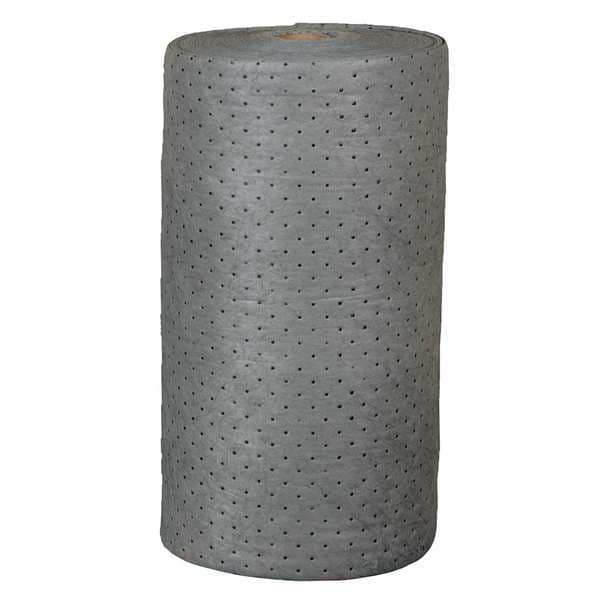 Sorbent Roll, 48 gal, 30 in x 150 ft, Universal, Gray, Polypropylene