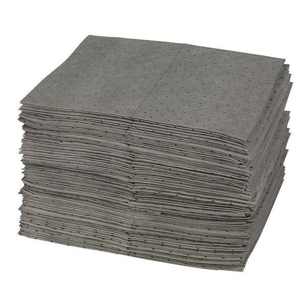 Sorbent Pad, 28 gal, 15 in x 19 in, Oil, Gray, Polypropylene