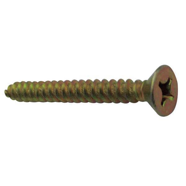 Con-Sert Screws Masonry Screw, 1/4" Dia., Flat, 1 1/2 in L, Carbon Steel Yellow Zinc, 100 PK