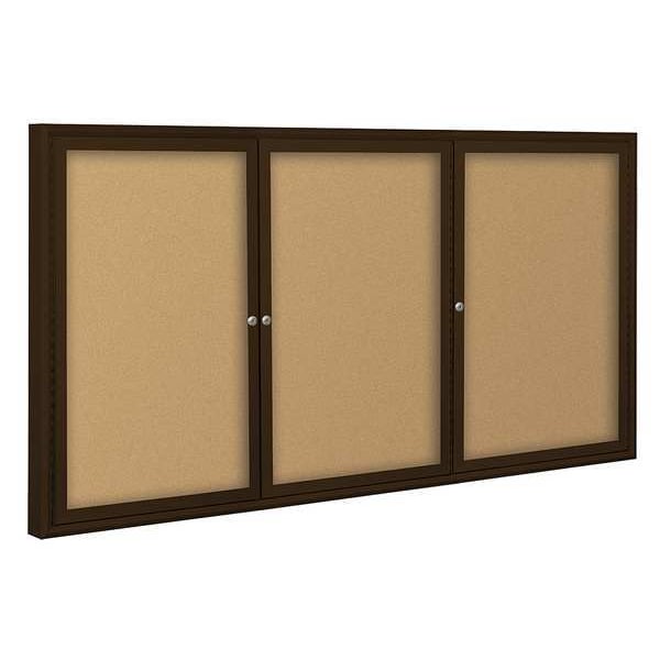 Enclosed Bulletin Board, Coffee, 3 Door