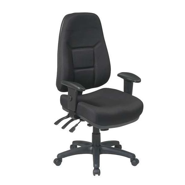 Desk Chair Desk Chair, Adjustable Arms, 19" to 22-1/2" Height, Fabric, Black