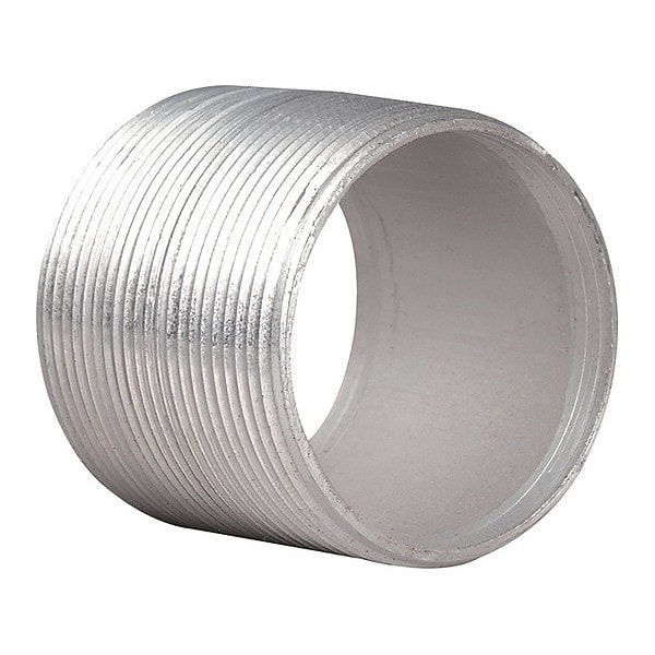 Rigid Nipple, 6 in, Aluminum, Plain, Silver