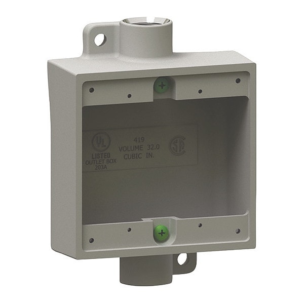 Electrical Box Cover, 2 Gangs, Square, Aluminum