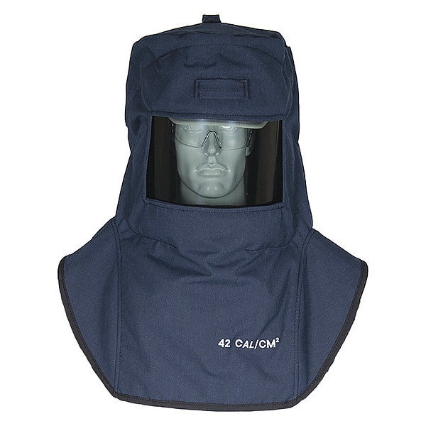 Lan4 Ppe4 Hood, Hard Cap, 4, 42 cal/sq cm, Fabric, Navy, One Size