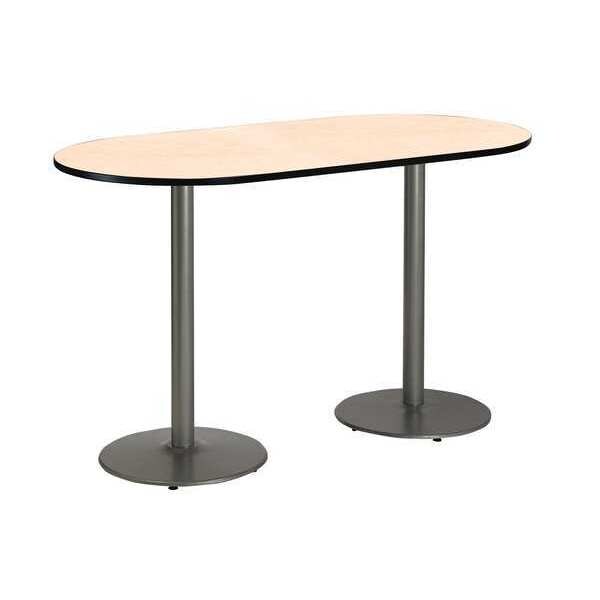 Racetrack Bistro Table, 72" W, 42" (Bar Height) H, Laminate Top, Natural