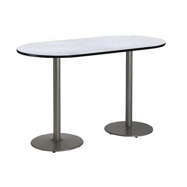 Racetrack Bistro Table, 72" W, 42" (Bar Height) H, Laminate Top, Gray Nebula