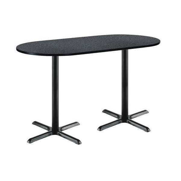 Racetrack Bistro Table, 72" W, 42" (Bar Height) H, Laminate Top, Graphite Nebula