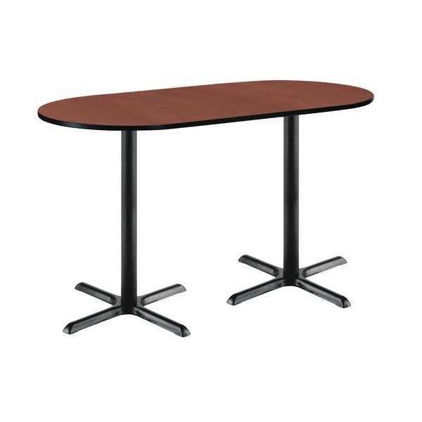 Racetrack Bistro Table, 72" W, 42" (Bar Height) H, Laminate Top, Mahogany