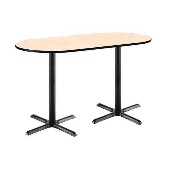 Racetrack Bistro Table, 72" W, 42" (Bar Height) H, Laminate Top, Natural