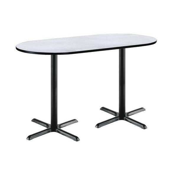Racetrack Bistro Table, 72" W, 42" (Bar Height) H, Laminate Top, Gray Nebula