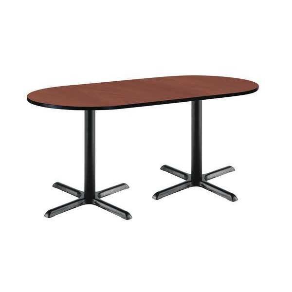 Racetrack RaceTrack Table, 72" W, 29" (Cafe Height) H, Laminate Top, Mahogany