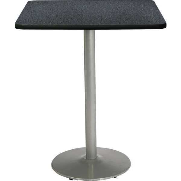Square Bistro Table, 30" W, 42" (Bar Height) H, Laminate Top, Graphite Nebula