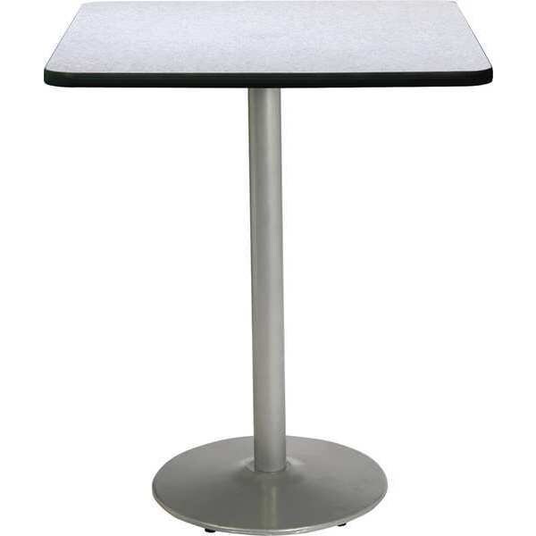 Square Bistro Table, 30" W, 42" (Bar Height) H, Laminate Top, Gray Nebula