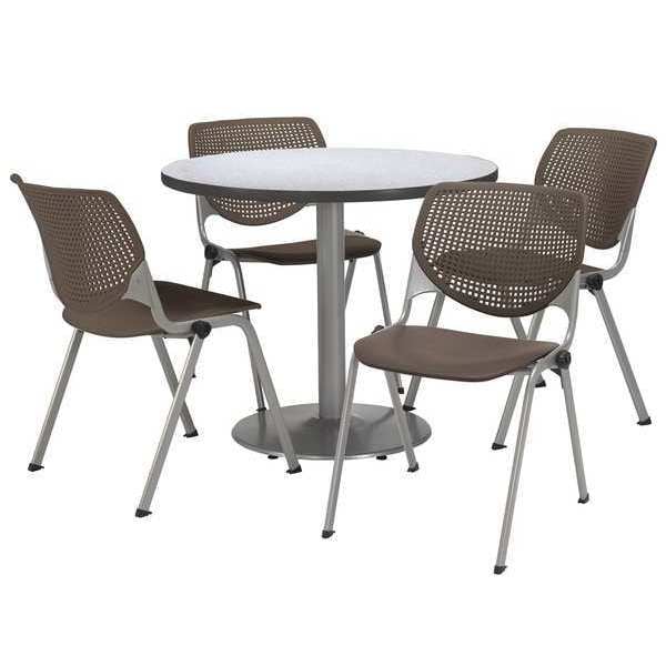 Round Pedastal Table, 36 W, 36 L, 29 H, Laminate Top, Grey