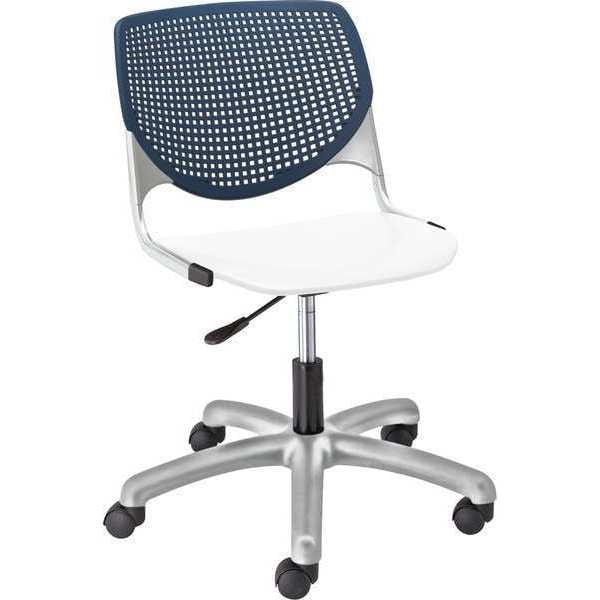 Task Chair, 15-1/2" to 20", Navy, White
