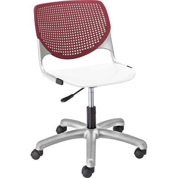 Task Chair, 15-1/2" to 20", Burgundy, White