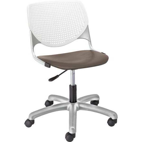 Task Chair, 15-1/2" to 20", White, Brownstone