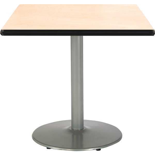 Square Pedestal Table, 30" W, 29" (Cafe Height) H, Laminate Top, Natural