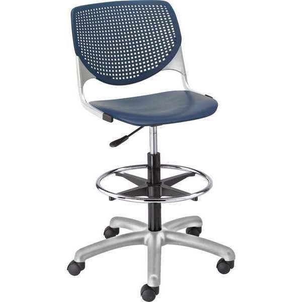 Poly Adjustable Stool, Perforated Back