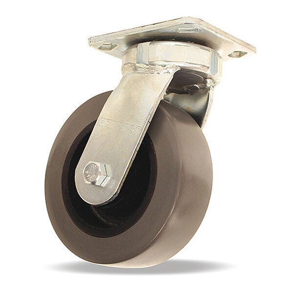 Standard Duty Kingpinless Caster, 6" x 2" Dura-Glide Polyurethane (95A) on Cast Iron Wheels