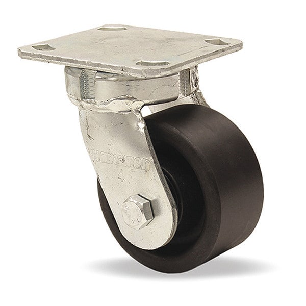 High Heat Standard Duty Kingpinless Swivel Caster rated up to 550 Degree F, 4" x 2" Scorcher Wheel