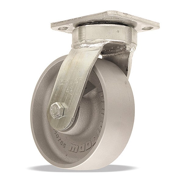 High Heat Standard Duty Kingpinless Swivel Caster, 6" x 2" Metal Wheel