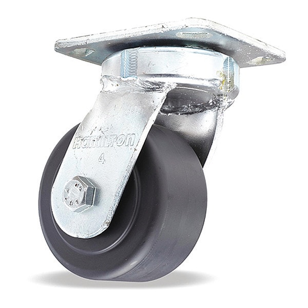 Standard Duty Kingpinless Caster, 4" x 2" Nylast Wheel, 1/2" Sealed Precision Ball Bearing, Foot Brake