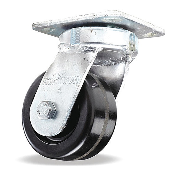 Standard Duty Kingpinless Caster, 4" x 2" Plastex Phenolic Wheel, 3/4" Straight Roller Bearings