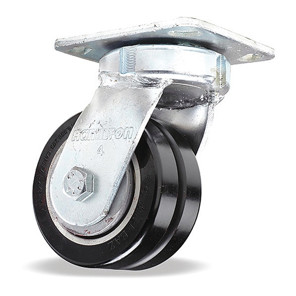 Standard Duty Kingpinless Caster, 4" x 2" Kingpinless-EAZ Polyurethane on Aluminum Center Wheel