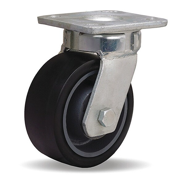 Standard Duty Kingpinless Caster, 5" x 2" Duralast XC Polyurethane (70D) on Cast Iron Wheels