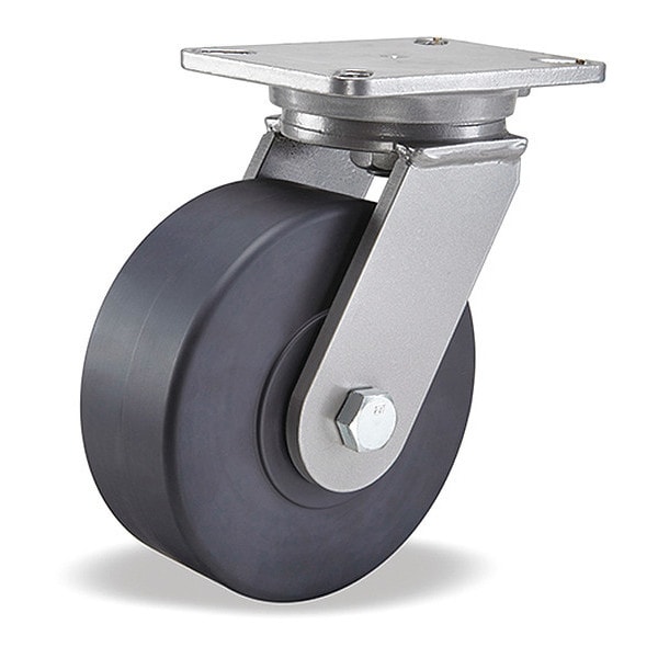 Champion Swivel Caster, 8" x 3" Nylast High Performance Cast Nylon Wheel, Swivel Lock and Foot Brake
