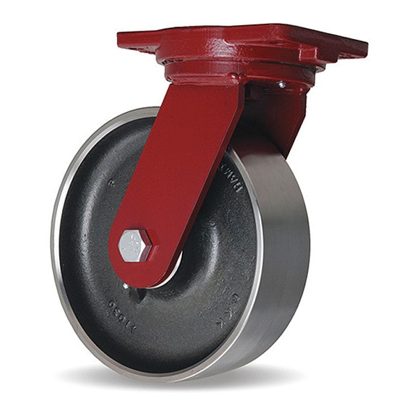 Extra Heavy Duty Swivel Caster, 10" x 3" Forged Steel Wheel, 3/4" Precision Taper Bearing, Swivel Lock
