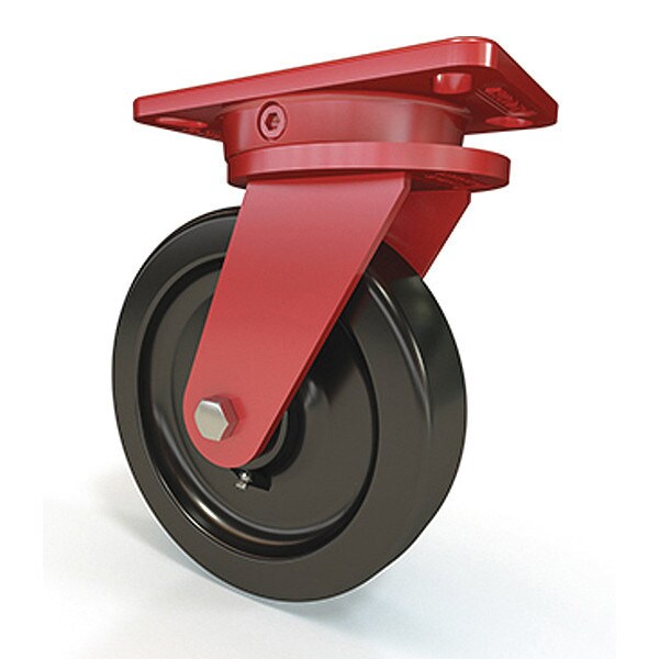 Ergo-X2 Swivel Caster, 8" x 2" Plastex Phenolic Wheel, 3/4" Straight Roller Bearing