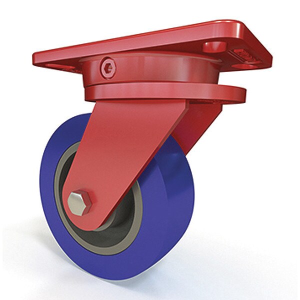 Ergo-X2 Swivel Caster, 6" x 2" Ergo-Glide XT Polyurethane (85A) on Cast Iron Wheel