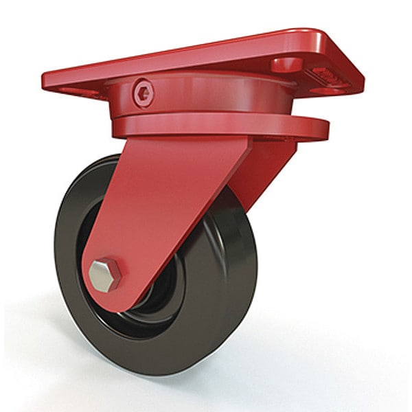 Ergo-X2 Swivel Caster, 6" x 2" Plastex Phenolic Wheel, 3/4" Straight Roller Bearing