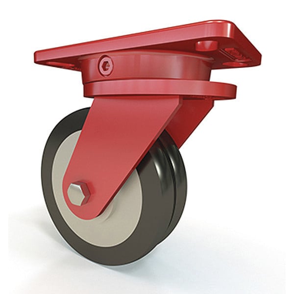 Ergo-X2 Swivel Caster, 6" x 2" Swivel-EAZ (75D) Wheel, 1/2" Sealed Precision Ball Bearings