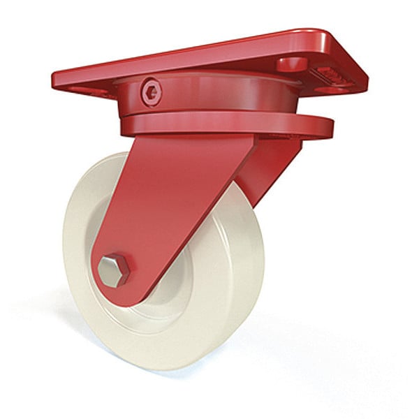 Ergo-X2 Swivel Caster, 6" x 2" White Nylon Wheel, 1/2" Sealed Precision Ball Bearings