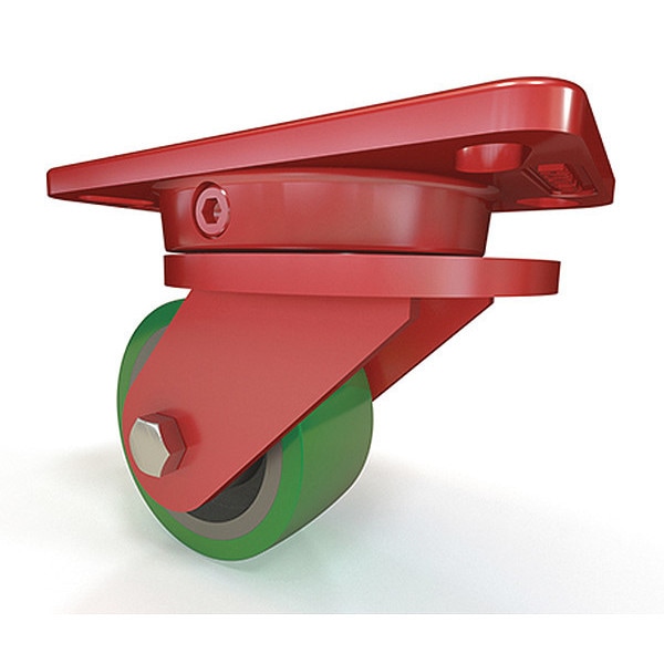 Ergo-X2 Swivel Caster, 4" x 2" Duralast Polyurethane (95A) on Cast Iron Wheel