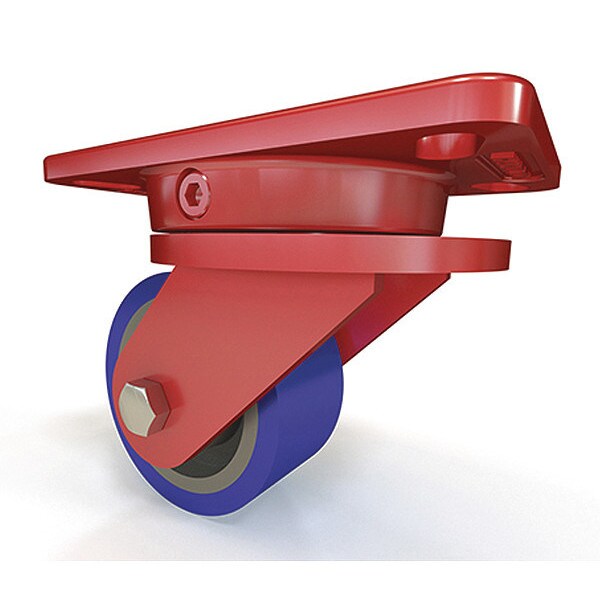 Ergo-X2 Swivel Caster, 4" x 2" Ergo-Glide Polyurethane (85A) on Cast Iron Wheel